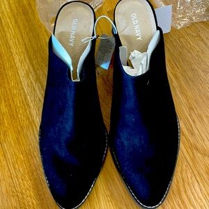 Old Navy Suede Black Mules with tags